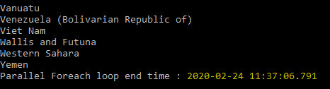 Parallel ForEach Loop Output 2