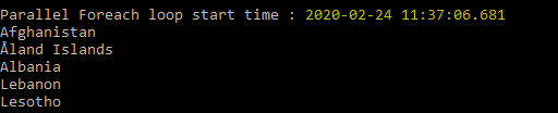 Parallel ForEach Loop Output 1