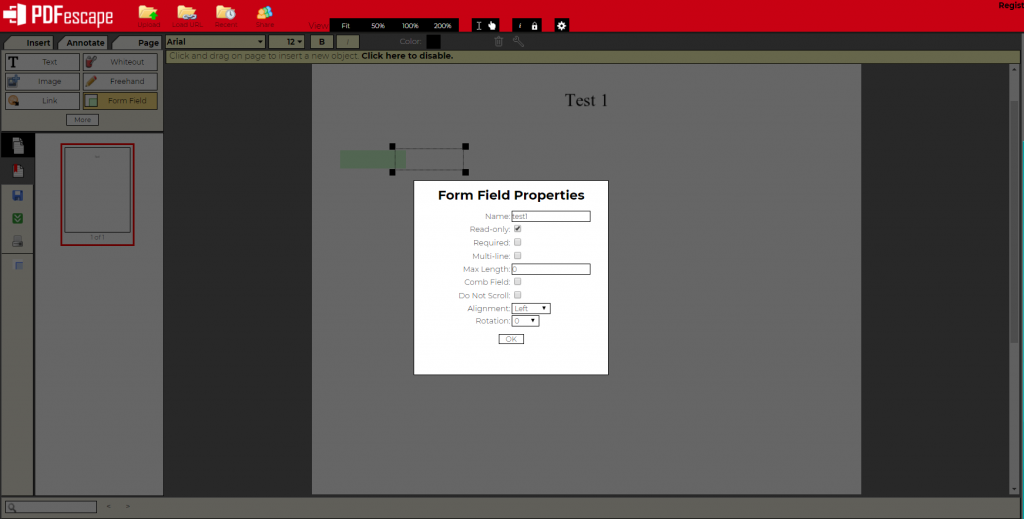 disable the form field Picture Merge PDF Using iTextSharp ACRO Fields