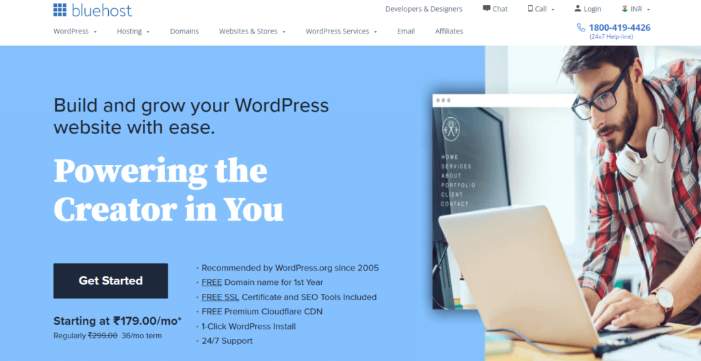 Bluehost WordPress Website Hosting Services Image