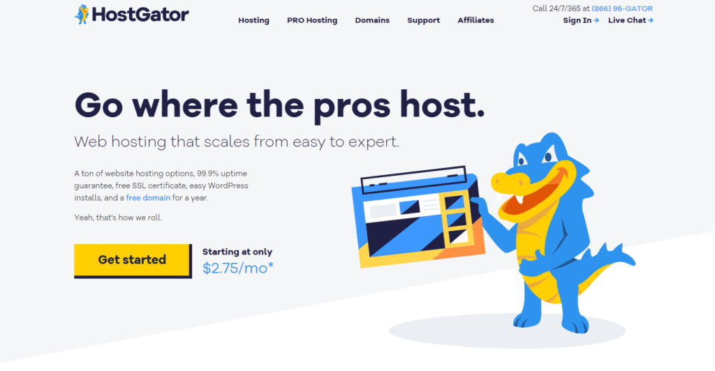 HostGator Website Homepage Image