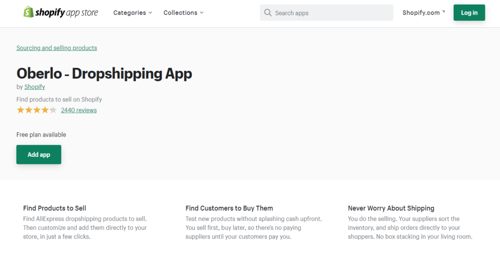 Oberlo ‑ Shopify Dropshipping App