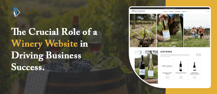 an image banner with  samarpan infotech company logo with text: The crucial role of a winery website in driving business success