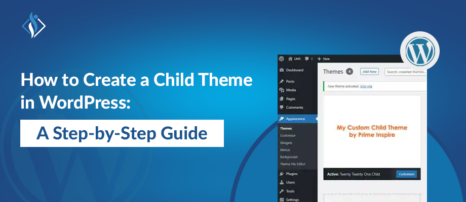 Two images are showing process of creating wordpress child theme